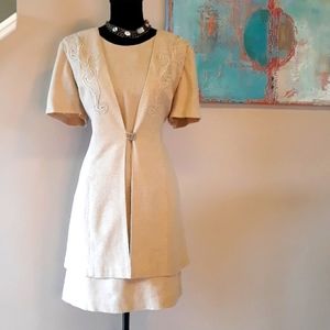 Vintage/Dawn Joy II/Tan/Embroidered/ Dress